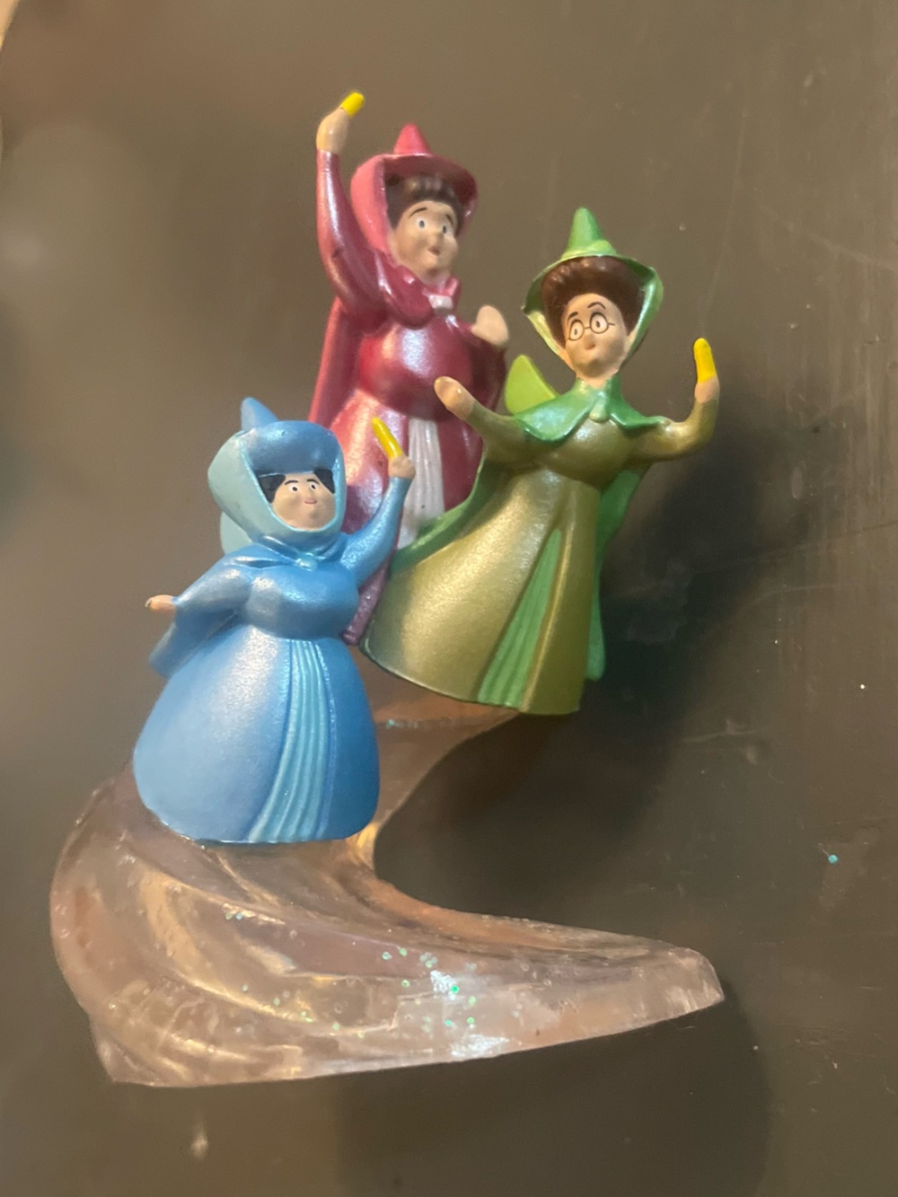 Three Fairy Figurine Set - Blue, Pink, Green Collectible Playset